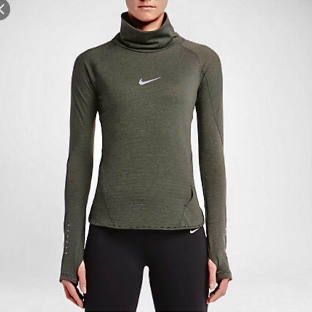 Nike AeroReact Women's Long-Sleeve Running Top funnel neck marathon thumb holes
